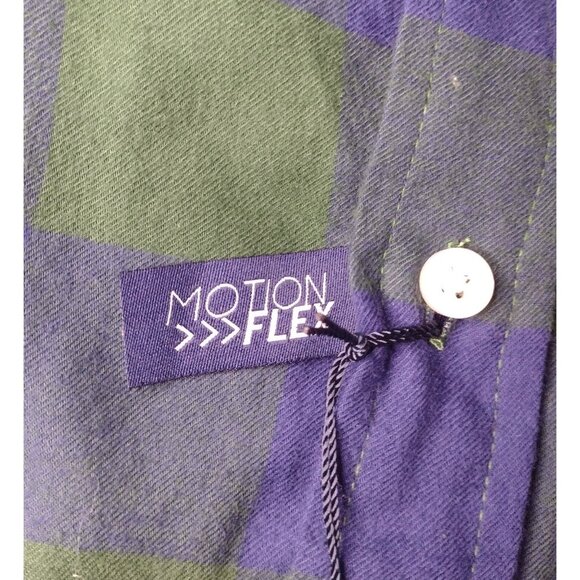 Crown & Ivy Mens Plaid Flannel Shirt Size M Motion Flex Patch Sleeves Pocket NEW - Picture 5 of 6
